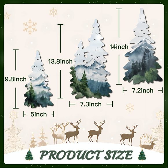 3pcs Forest Wall Art Woodland Wall Decor Tree Pictures Wall Decor Winter Wall😹 - Picture 3 of 9